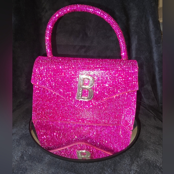BeBe Mini Hollywood Barbie Pink Bling Satchel Crossbody - Picture 4 of 9